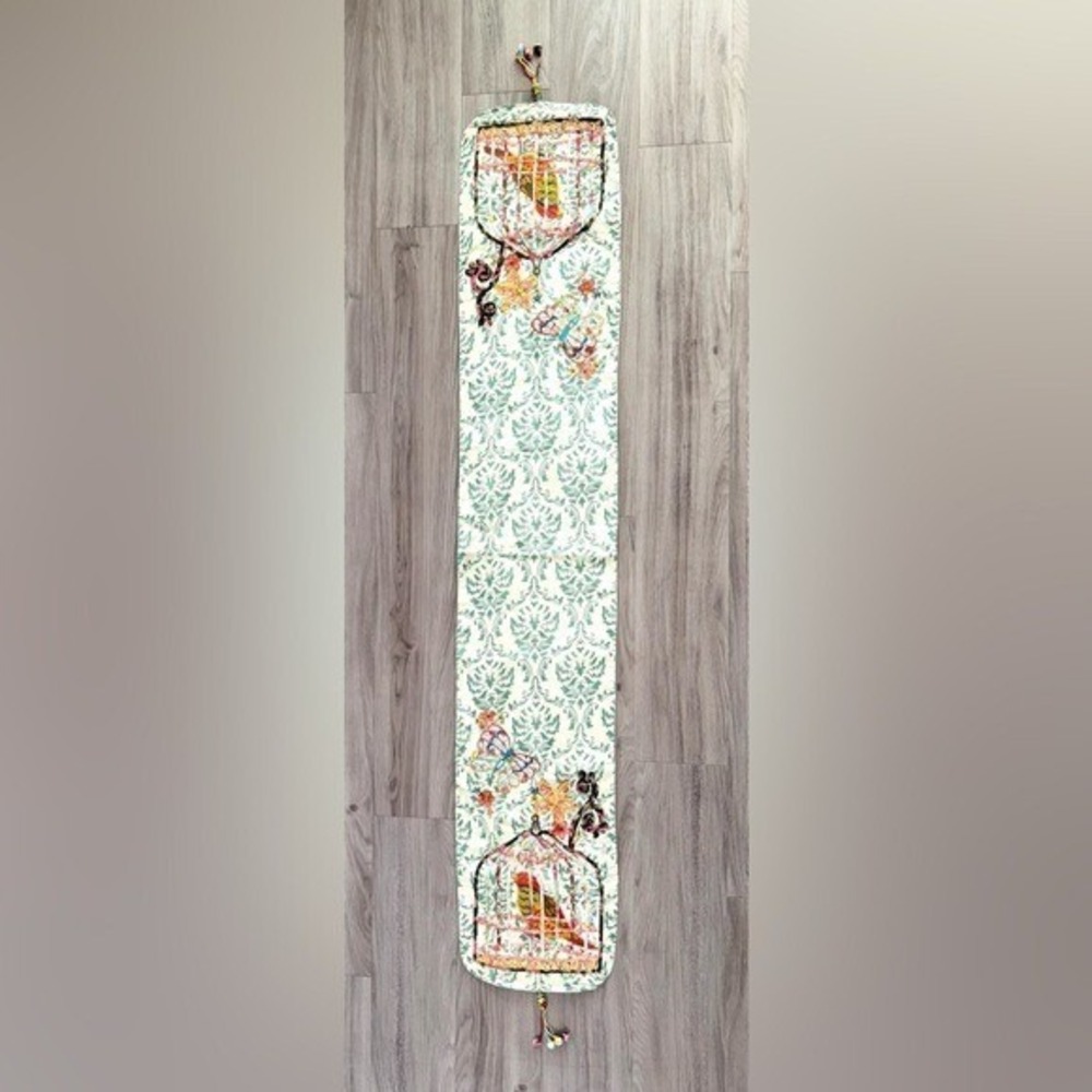 Vintage Pier 1 Imports Table Runner Bird Butterfly Colorful Embroidered Boho
